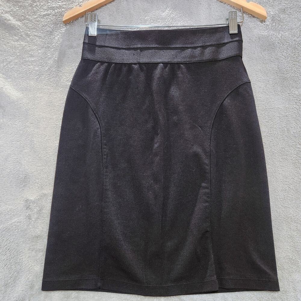 Max Studio Womens Black Pencil Mini Skirt Size Small Y2K 90s Stretch Feminine - Picture 1 of 9